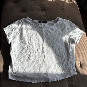 Women's White Short Sleeve Top